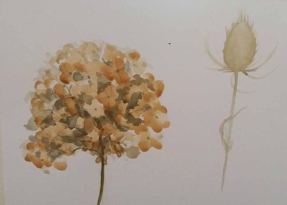 The work of a participant in the workshop-hydrangea